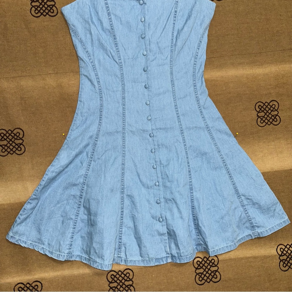 Guess NWT! Sweetheart Light Blue Scarlette Denim Mini Dress Size XS - Picture 2 of 16